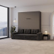 Schrankbett M3 160x200 (Tiefe 55cm) Vertikal Anthrazit inkl.SOFA Anthrazit