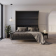 Schrankbett M3 160x200 (Tiefe 55cm) Vertikal Anthrazit inkl.SOFA Anthrazit mit Armlehnen 26 cm Breite