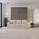 Schrankbett M3 160x200 (Tiefe 55cm) Vertikal Anthrazit inkl.SOFA Sandgrau