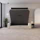 Schrankbett M3 160x200 (Tiefe 55cm) Vertikal Anthrazit inkl.SOFA Sandgrau