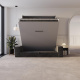 Schrankbett M3 160x200 (Tiefe 55cm) Vertikal Perlgrau inkl.SOFA Anthrazit