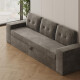Murphy bed M3 160x200 (depth 55cm) vertical pearl grey incl. sofa anthracite Armrests 26 cm with drawers