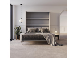 Schrankbett M3 160x200 (Tiefe 55cm) Vertikal Perlgrau...