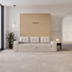 Schrankbett M3 160x200 (Tiefe 55cm) Vertikal Kaiserberg Eiche inkl.SOFA Sandgrau
