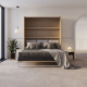 Schrankbett M3 160x200 (Tiefe 55cm) Vertikal Kaiserberg Eiche inkl.SOFA Sandgrau