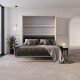 Murphy bed M3 140x200 (depth 55cm) vertical white  incl. sofa anthracite with Armrests 11 cm width