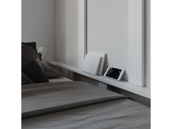 AKTION! NEU!!! SMARTBett Schrankbett Classic 160x200cm Horizontal Wildeiche  mit Weiss Hochglanzfront