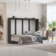 Limited-Time Offer!!! SMARTBed Murphy Bed Classic 160x200cm Horizontal Anthracite with White High Gloss Front