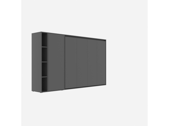 SMARTBett living room wall unit SET M2 wall bed 140x200 horizontal and wardrobe