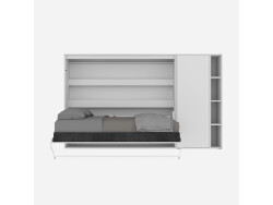 SMARTBett Murphy Bed SET M2 160x200 Horizontal and Cabinet White
