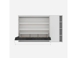 SMARTBett Murphy Bed SET M2 160x200 Horizontal and Cabinet White