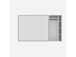 SMARTBett Murphy Bed SET M2 160x200 Horizontal and Cabinet White