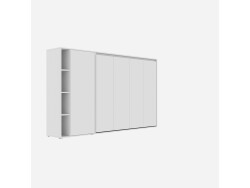 SMARTBett Murphy Bed SET M2 160x200 Horizontal and Cabinet White