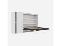 SMARTBett Murphy Bed SET M2 160x200 Horizontal and Cabinet White