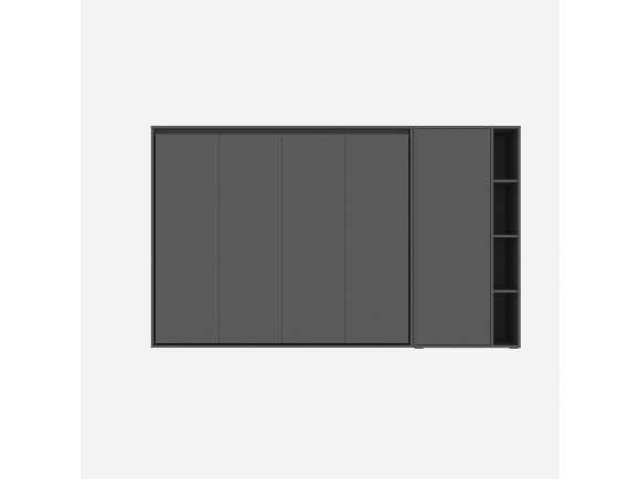 SMARTBett living room wall unit SET M2 wall bed 140x200 horizontal and wardrobe