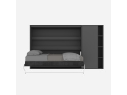 SMARTBett Murphy Bed SET M2 160x200 Horizontal and Cabinet Anthracite