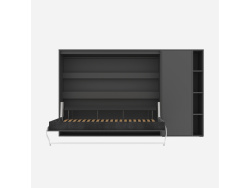 SMARTBett Murphy Bed SET M2 160x200 Horizontal and Cabinet Anthracite