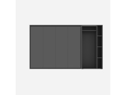 SMARTBett Murphy Bed SET M2 160x200 Horizontal and Cabinet Anthracite