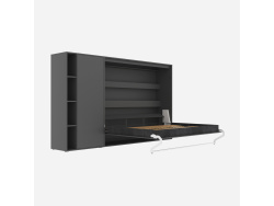 SMARTBett Murphy Bed SET M2 160x200 Horizontal and Cabinet Anthracite