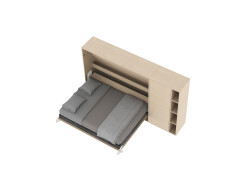 SMARTBett Murphy Bed SET M2 160x200 Horizontal and Cabinet Kayserberg Oak