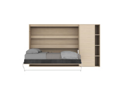 SMARTBett Murphy Bed SET M2 160x200 Horizontal and Cabinet Kayserberg Oak