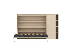 SMARTBett Murphy Bed SET M2 160x200 Horizontal and Cabinet Kayserberg Oak