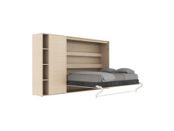 SMARTBett Murphy Bed SET M2 160x200 Horizontal and Cabinet Kayserberg Oak