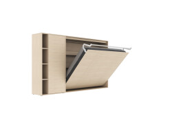 SMARTBett Murphy Bed SET M2 160x200 Horizontal and Cabinet Kayserberg Oak