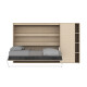 SMARTBett Murphy Bed SET M2 160x200 Horizontal and Cabinet Kayserberg Oak