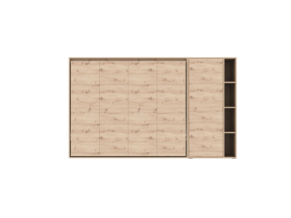 SMARTBett living room wall unit SET M2 wall bed 140x200 horizontal and wardrobe