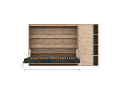 SMARTBett Murphy Bed SET M2 160x200 Horizontal and Cabinet Wild Oak