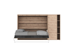 SMARTBett Murphy Bed SET M2 160x200 Horizontal and Cabinet Wild Oak