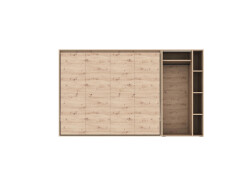 SMARTBett Murphy Bed SET M2 160x200 Horizontal and Cabinet Wild Oak