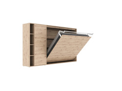 SMARTBett Murphy Bed SET M2 160x200 Horizontal and Cabinet Wild Oak