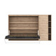 SMARTBett Murphy Bed SET M2 160x200 Horizontal and Cabinet Wild Oak