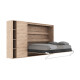 SMARTBett Murphy Bed SET M2 160x200 Horizontal and Cabinet Wild Oak
