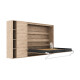 SMARTBett Murphy Bed SET M2 160x200 Horizontal and Cabinet Wild Oak