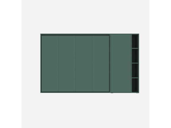 SMARTBett living room wall unit SET M2 wall bed 140x200 horizontal and wardrobe