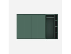SMARTBett Murphy Bed SET M2 160x200 Horizontal and Cabinet Stone green