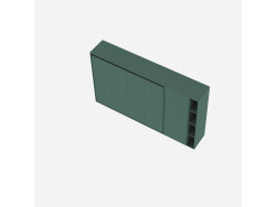 SMARTBett Murphy Bed SET M2 160x200 Horizontal and Cabinet Stone green