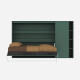 SMARTBett Murphy Bed SET M2 160x200 Horizontal and Cabinet Stone green