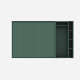 SMARTBett Murphy Bed SET M2 160x200 Horizontal and Cabinet Stone green