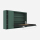 SMARTBett Murphy Bed SET M2 160x200 Horizontal and Cabinet Stone green