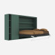 SMARTBett Murphy Bed SET M2 160x200 Horizontal and Cabinet Stone green