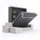 SMARTBett Schrankbett M3 (Tiefe 55cm) Vertikal 180x200 Anthrazit inkl. L-Ecksofa Sandgrau mit Armlehnen 11cm
