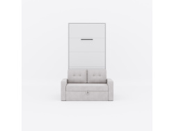 SMARTBett Murphy Bed M3 (depth 55 cm) vertical 100x200 White  incl. SOFA