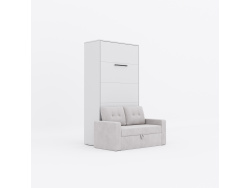 SMARTBett Murphy Bed M3 (depth 55 cm) vertical 100x200 White  incl. SOFA