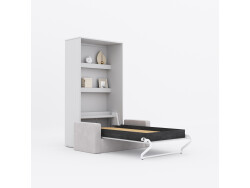 SMARTBett Murphy Bed M3 (depth 55 cm) vertical 100x200 White  incl. SOFA