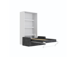 SMARTBett Murphy Bed M3 (depth 55 cm) vertical 100x200 White  incl. SOFA