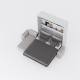SMARTBett wall bed M3 (depth 55cm) vertical 180x200 White incl. L-shaped corner sofa sand grey